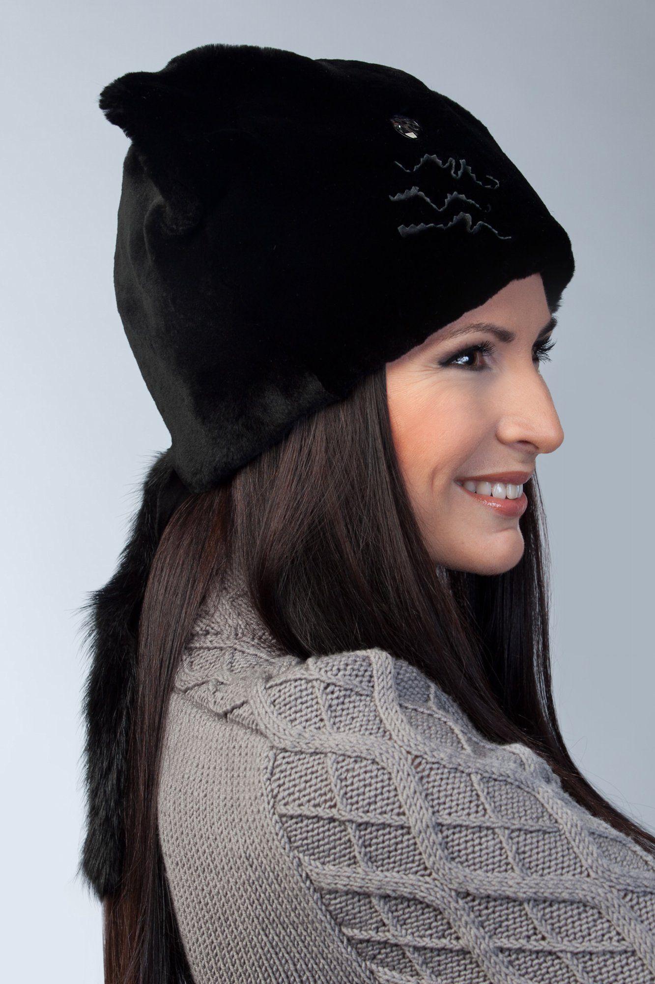 Головной убор из меха кролика фото