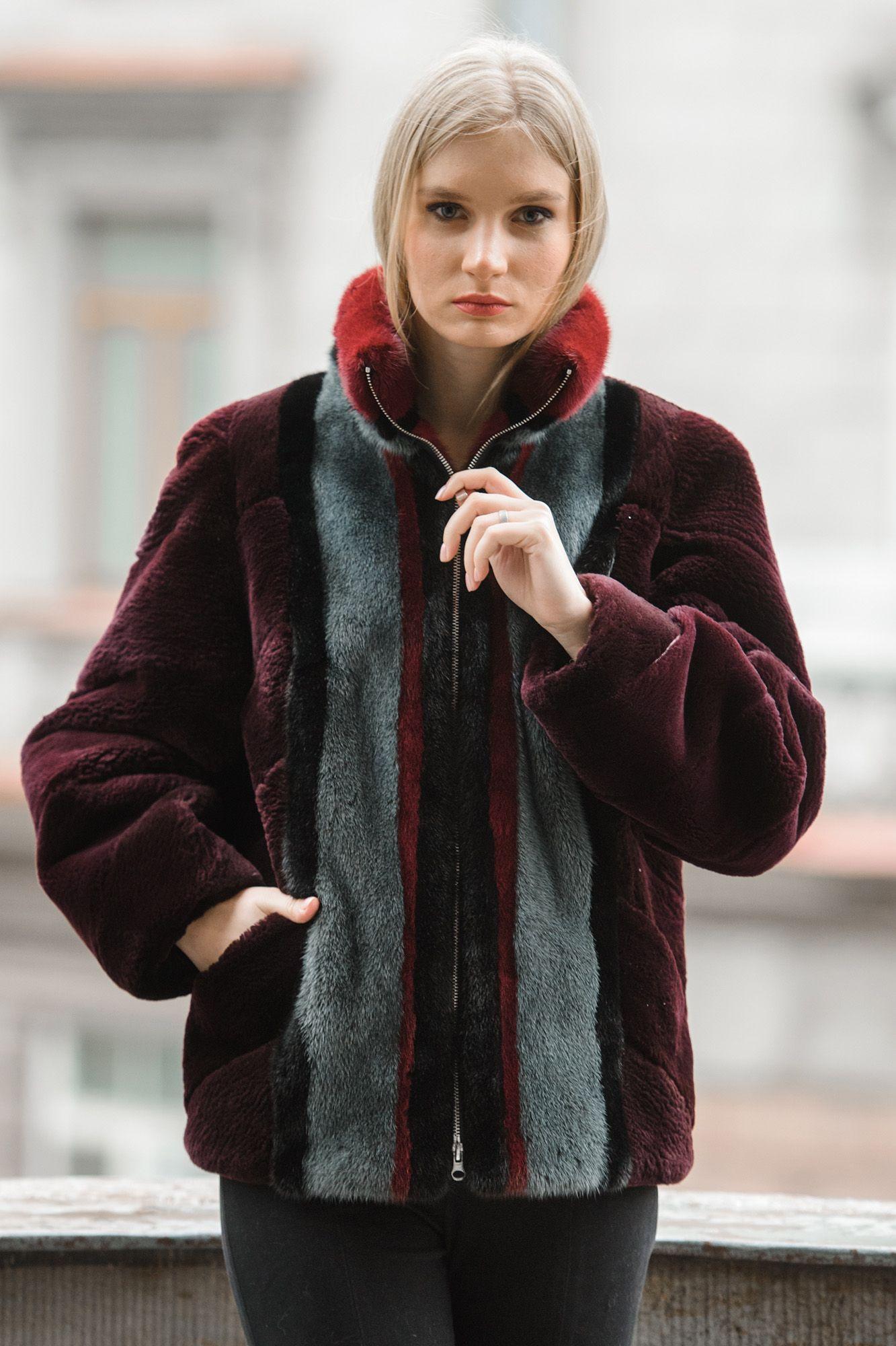 Куртка из меха бобра с норкой фото