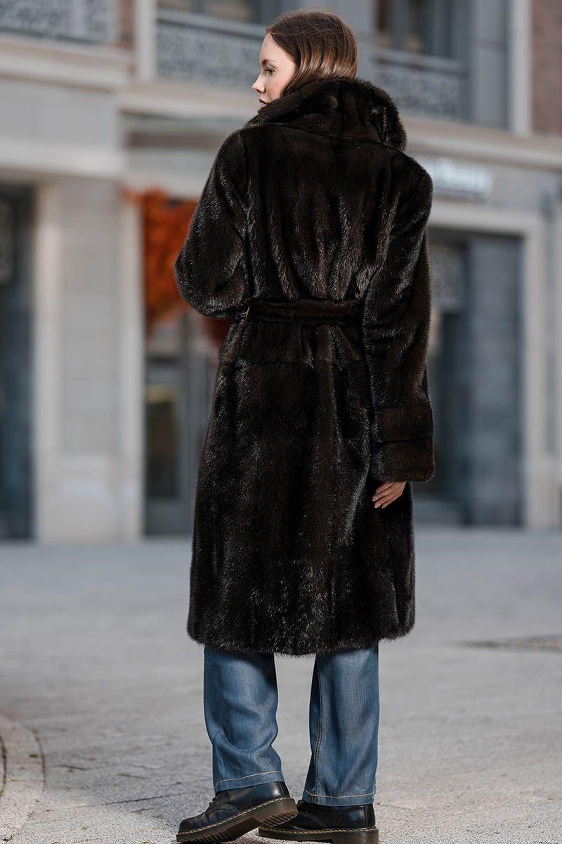 Норковая шуба с английским воротником фото