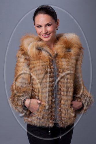 Шуба из рыжей лисы фото