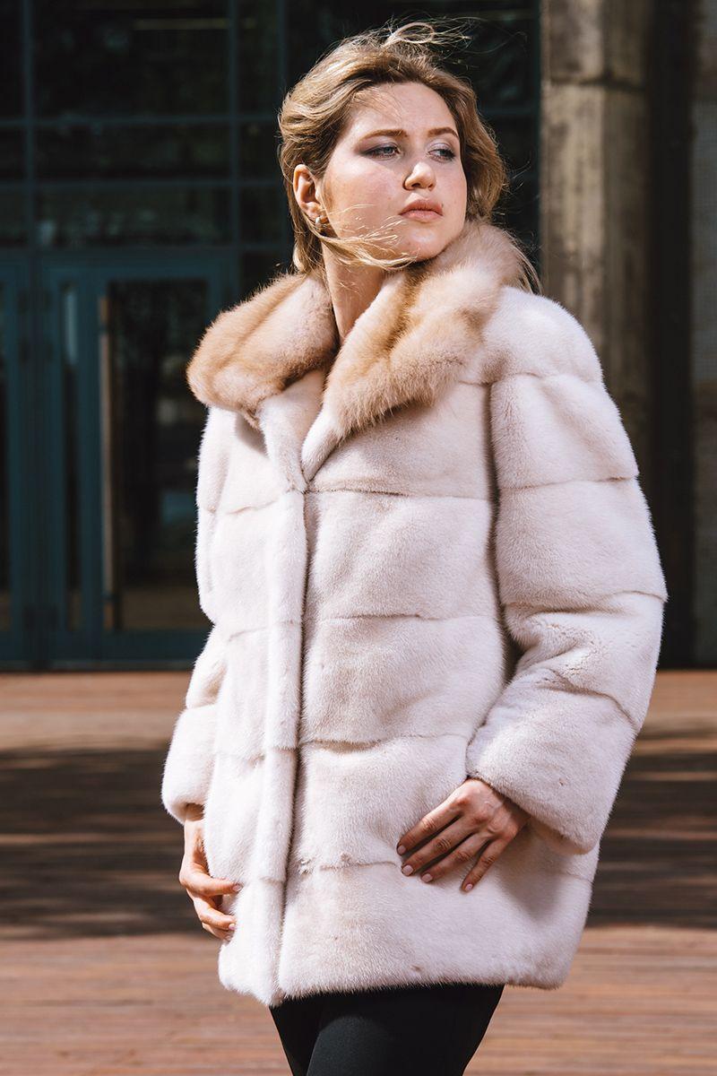 Куртка из норки с куницей фото