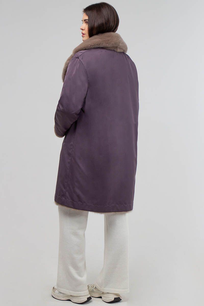 Пальто двустороннее из норки и плащевой ткани фото