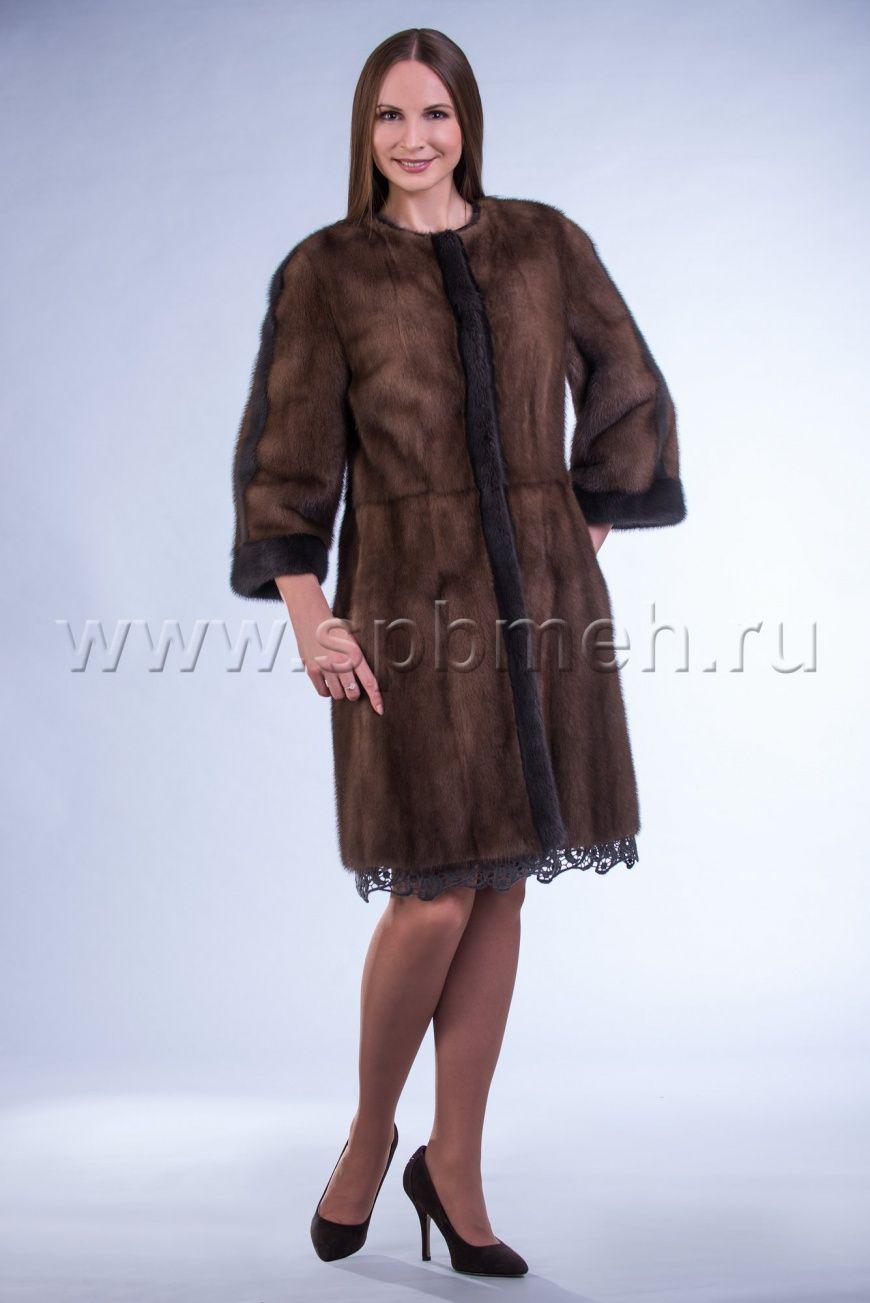 Шуба из норки фото