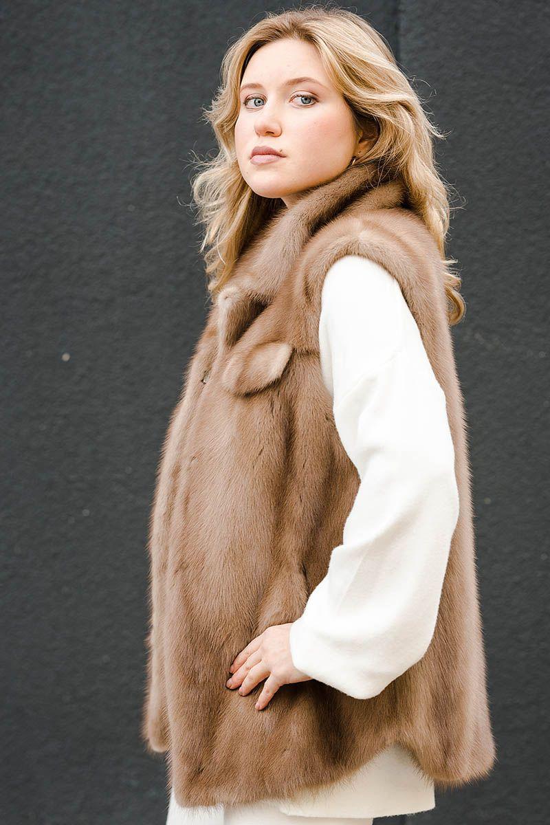 Жилет из норки фото