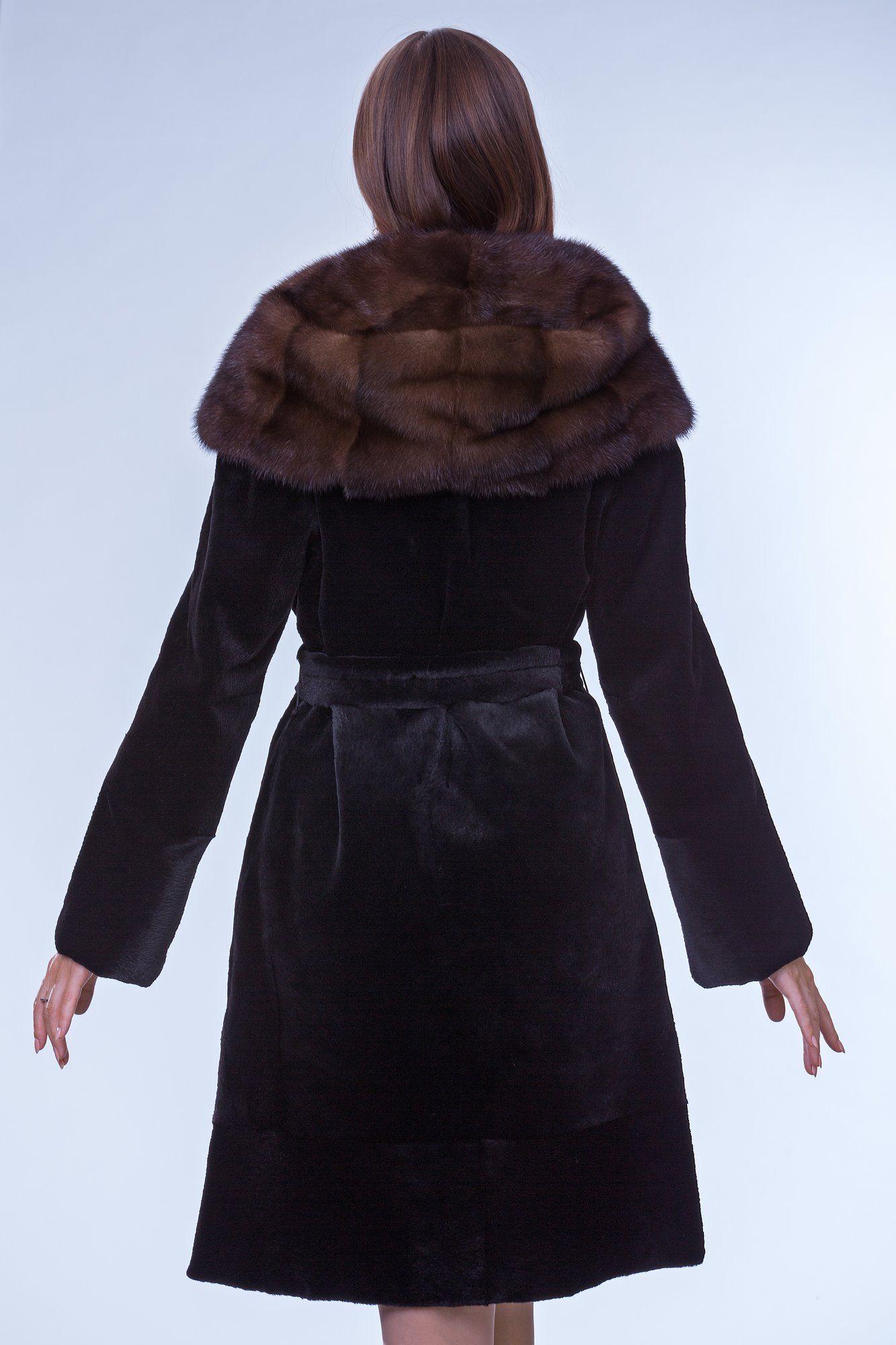 Шуба из бобра с капюшоном фото