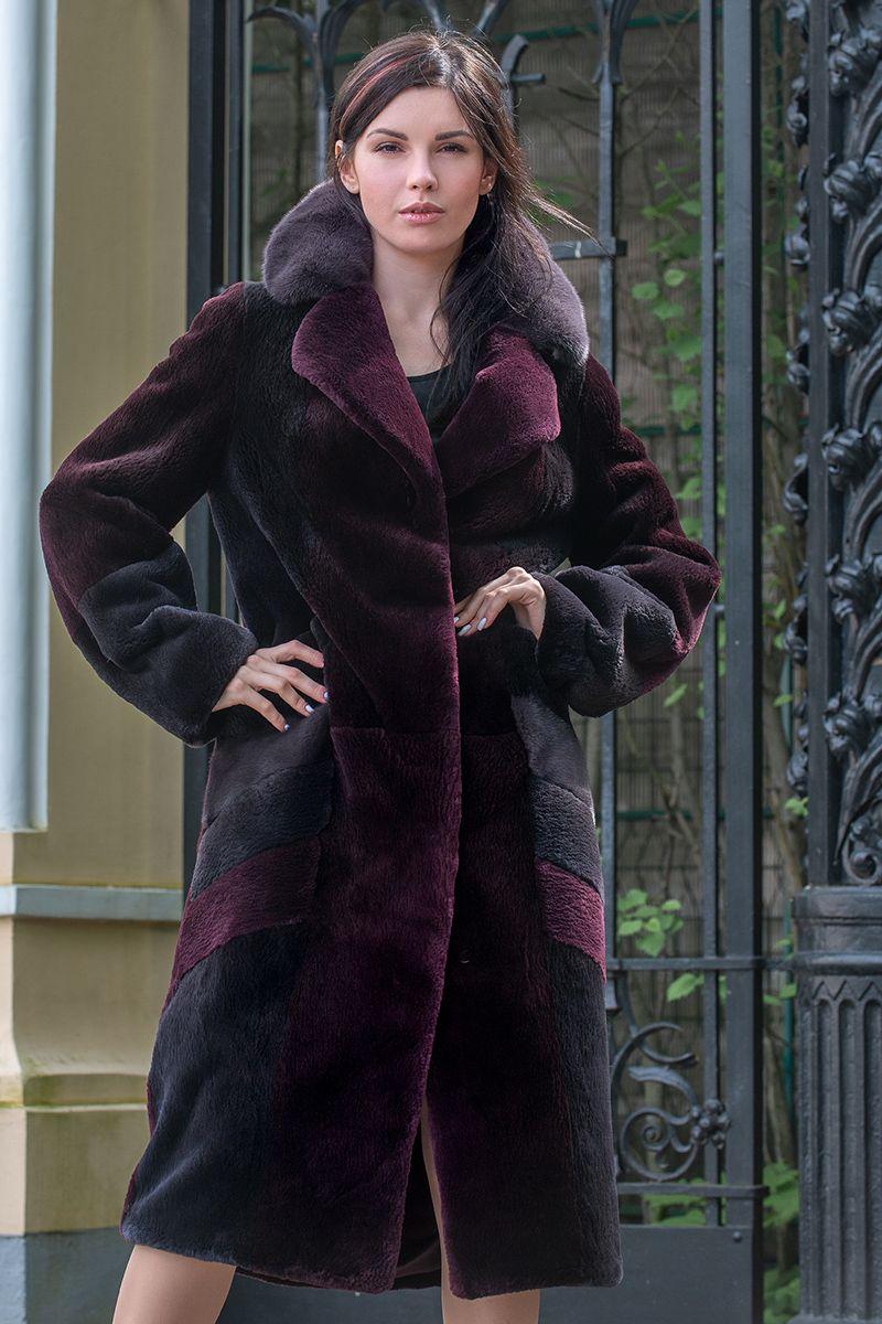 Пальто из меха бобра фото