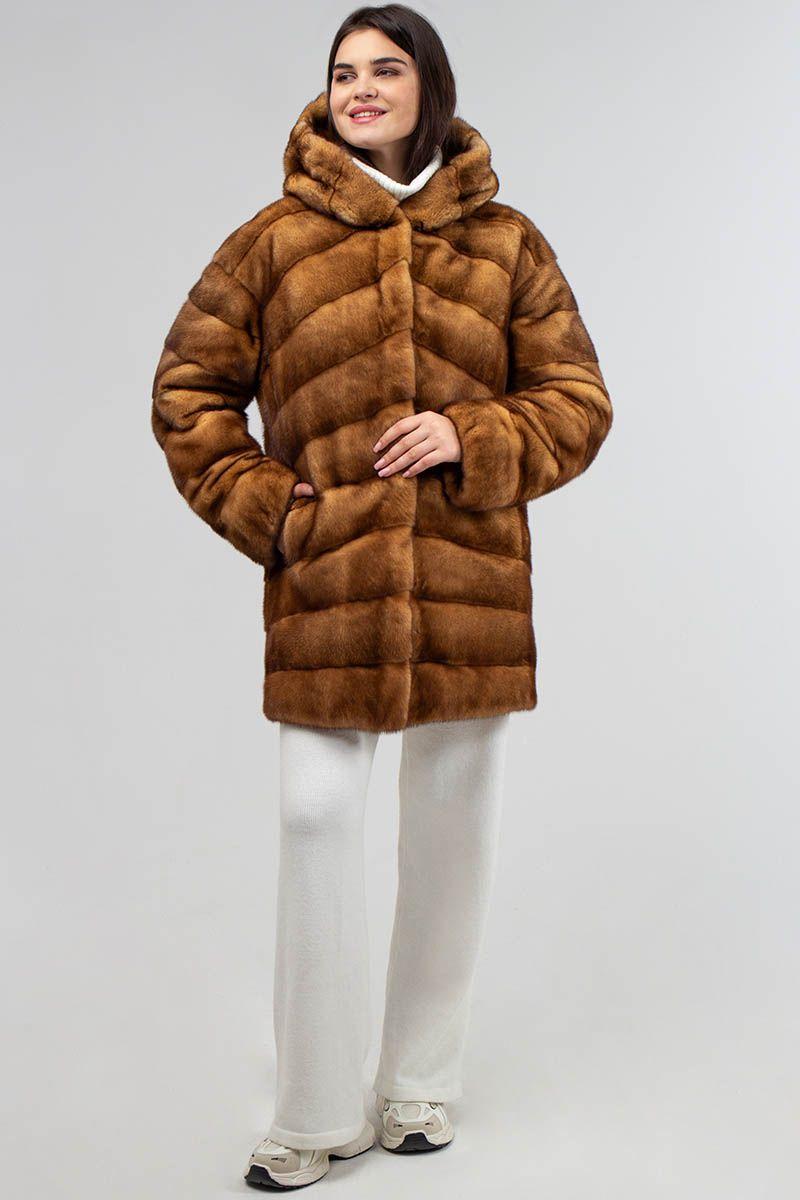 Куртка двусторонняя из норки и плащевой ткани фото