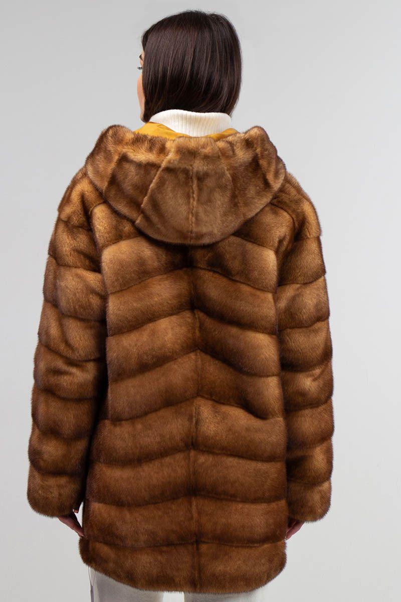 Куртка двусторонняя из норки и плащевой ткани фото