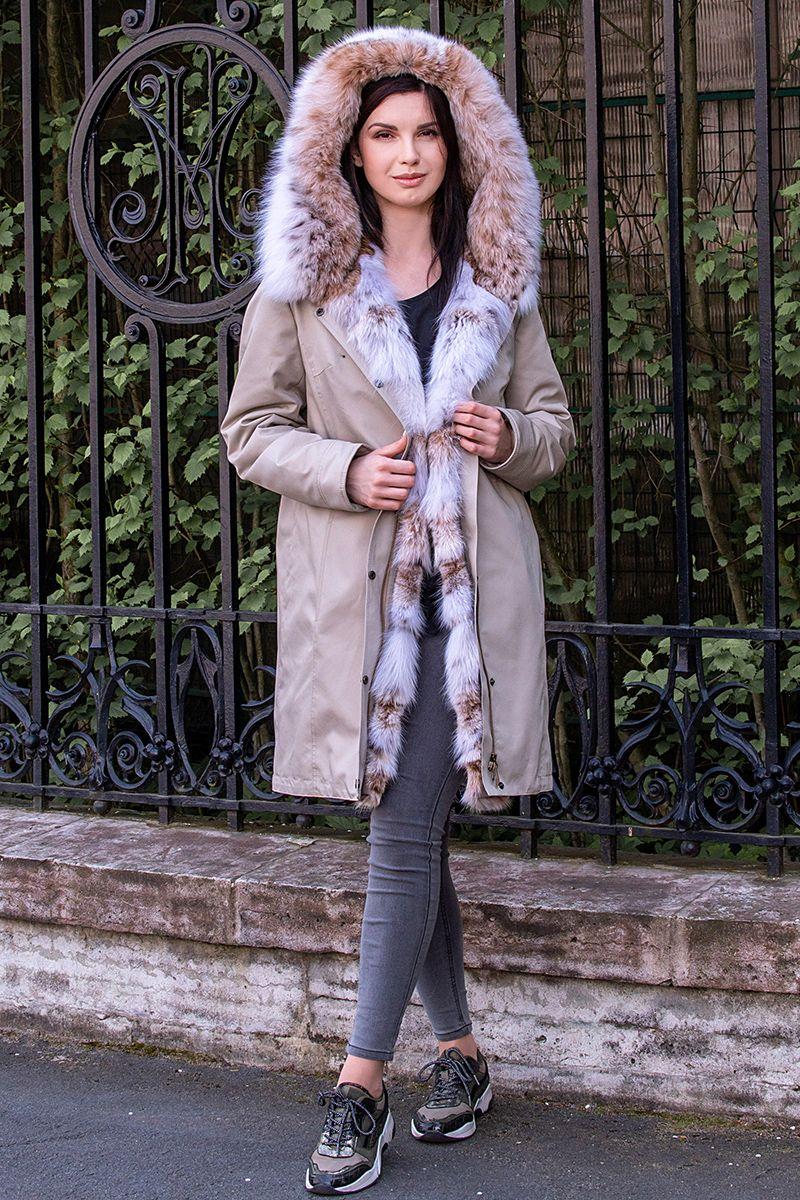 Парка с мехом рыси фото