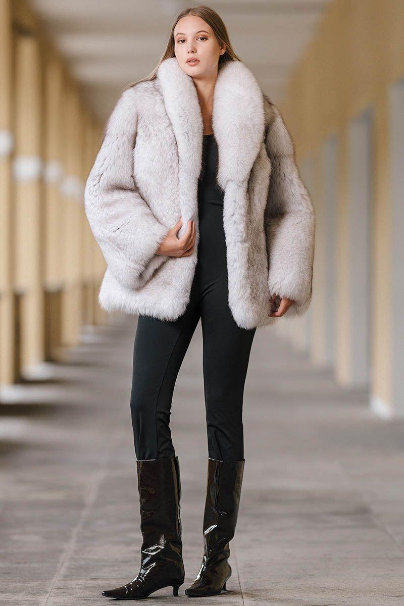 Шуба из песца фото