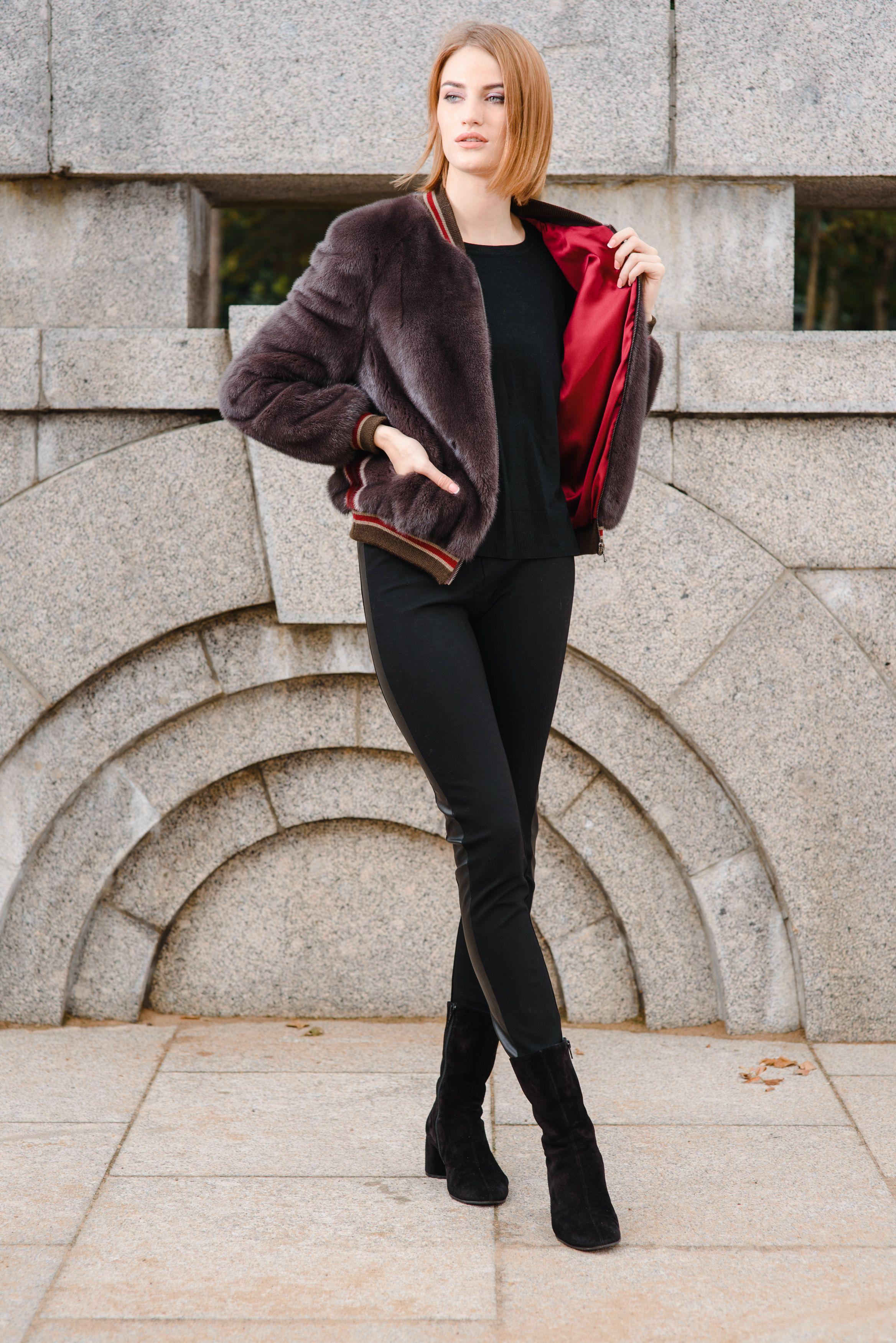 Бомбер из норки фото