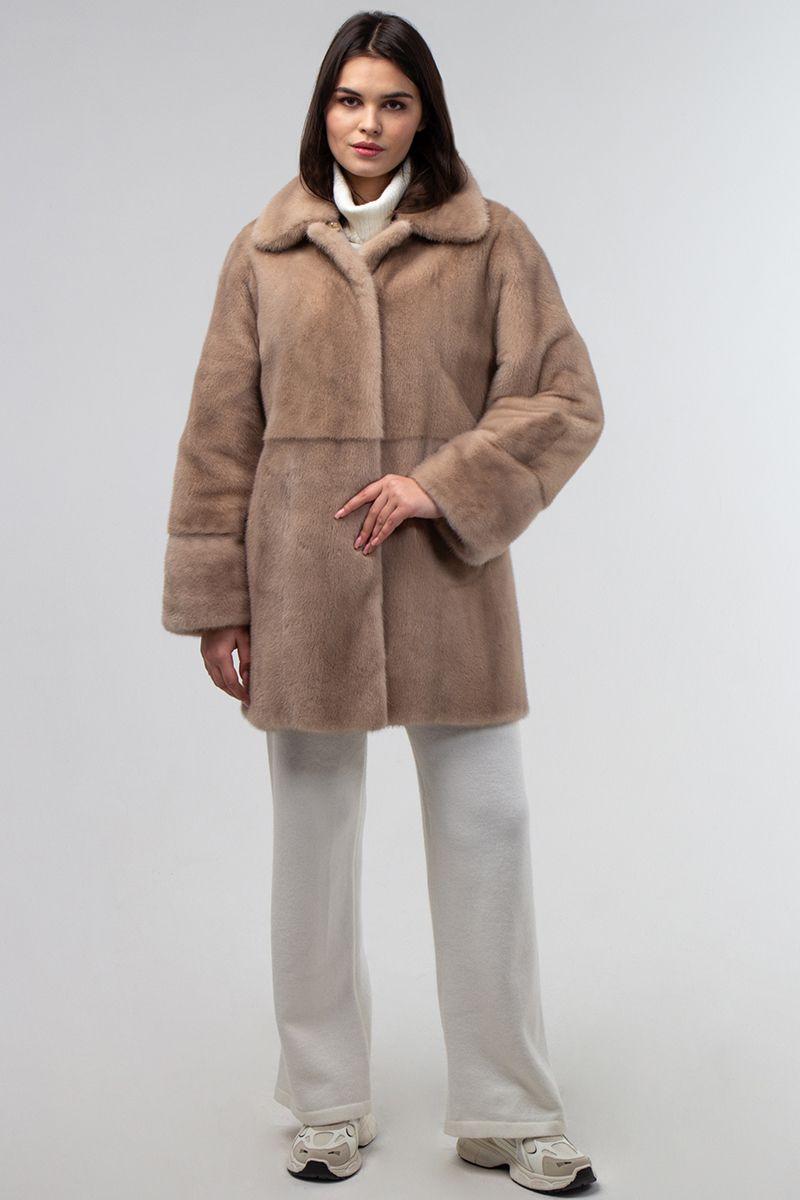 Пальто двусторонее из норки и плащевой ткани фото